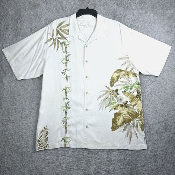 Tommy Bahama Men’s XL Silk Hawaiian Shirt Bamboo Floral Camp Top Resort Luau‎ - Picture 1 of 9
